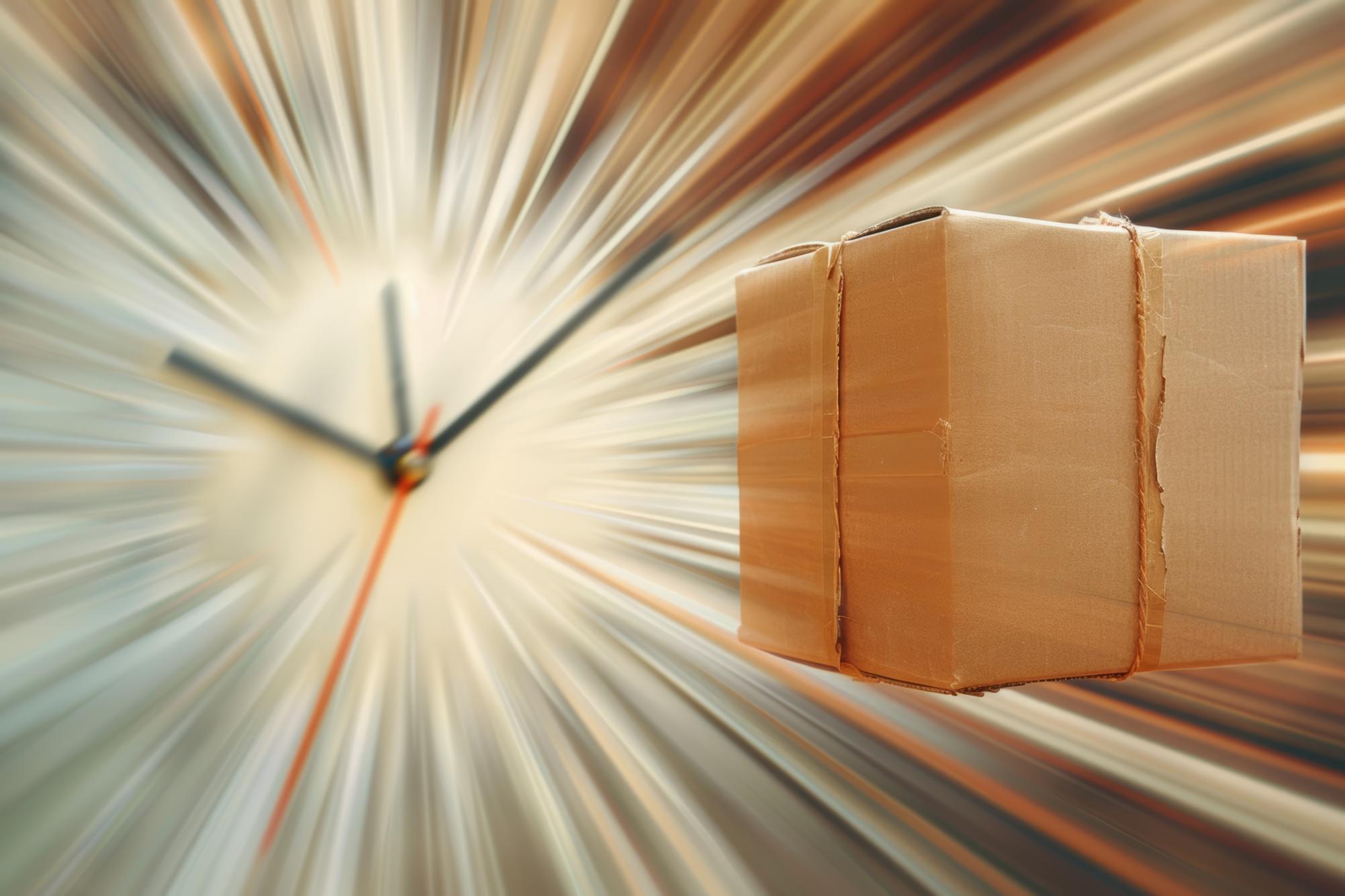 express-delivery-service-fast-moving-package-with-blurred-clock-background-depicting-urgency-speed